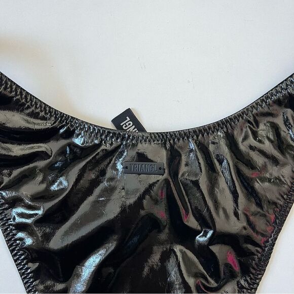 TRIANGL Faux Patent Leather Bikini Bottoms Small - Picture 8 of 8